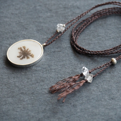 dendritic agate silver necklace (flower) 3枚目の画像