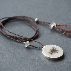 dendritic agate silver necklace (flower) 4枚目の画像