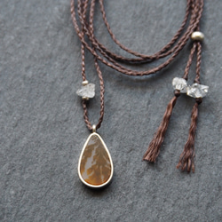 dendritic agate silver necklace (water drop) 2枚目の画像