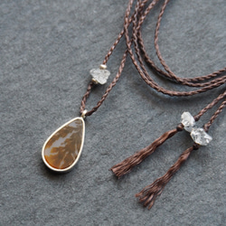 dendritic agate silver necklace (water drop) 3枚目の画像