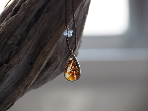 dendritic agate silver necklace (water drop) 10枚目の画像