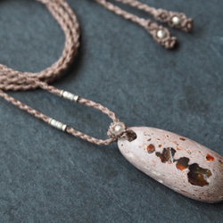 macramé　cantera opal　necklace 3枚目の画像