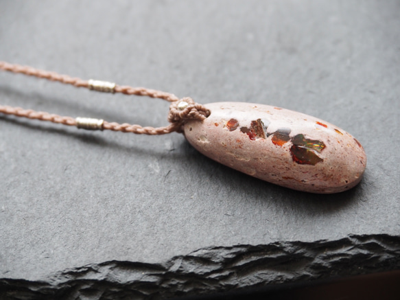 macramé　cantera opal　necklace 9枚目の画像