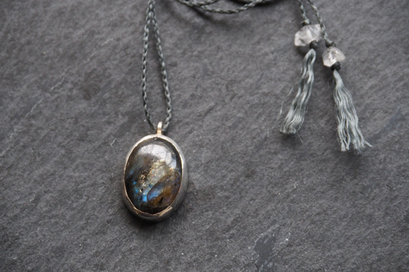 labradorite silver necklace 2枚目の画像