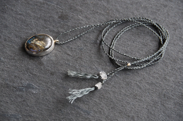 labradorite silver necklace 4枚目の画像