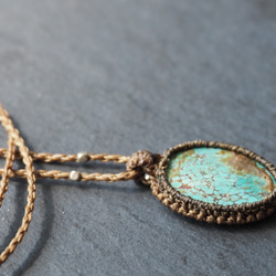 macramé　turquoise　necklace (light) 10枚目の画像