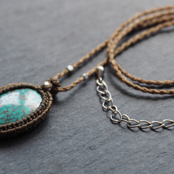 macramé　turquoise　necklace (light) 8枚目の画像