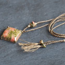 unakite brass necklace 6枚目の画像