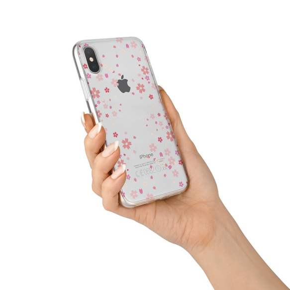 sakura snow ハードケースiPhone 桜 小花 全機種対応 人気プレゼント アクセサリー 携帯 3枚目の画像