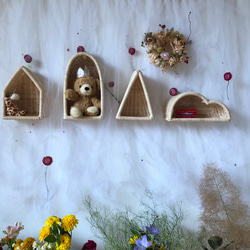 Momo Rattan original ラタン製壁掛け5.6.7.8 計4個セット 2枚目の画像