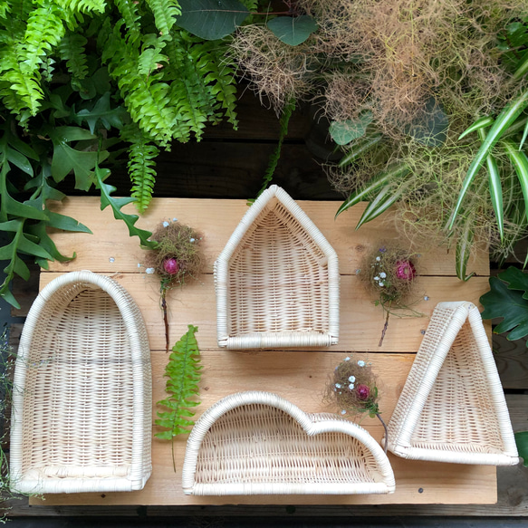 Momo Rattan original ラタン製壁掛け5.6.7.8 計4個セット 3枚目の画像