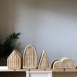 Momo Rattan original ラタン製壁掛け5.6.7.8 計4個セット 5枚目の画像