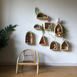 Momo Rattan original ラタン製壁掛け5.6.7.8 計4個セット 7枚目の画像