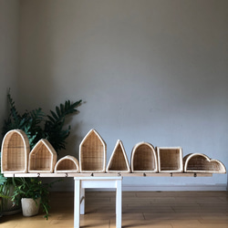 Momo Rattan original ラタン製壁掛け5.6.7.8 計4個セット 8枚目の画像