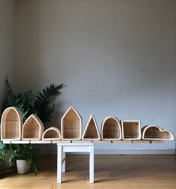 Momo Rattan original ラタン製壁掛け5.6.7.8 計4個セット 8枚目の画像