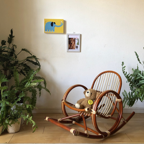 ラタンキッズ用ロッキングチェアー