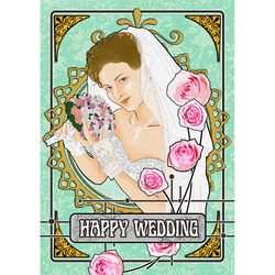 ミュシャ風◆結婚式ウェルカムボード用ポスター（A4/A3)★イラストデータ付きＯＰアリ♪★挙式延期の場合の対応致します 8枚目の画像