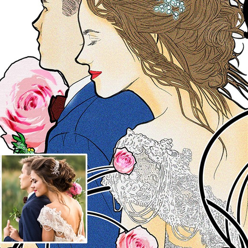 ミュシャ風☆結婚式ウェルカムボード用ポスター（A4/A3