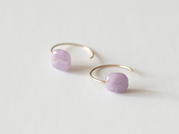 14KGF耳環：薰衣草紫水晶 第3張的照片