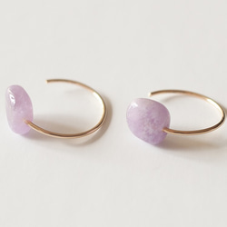 14KGF耳環：薰衣草紫水晶 第4張的照片
