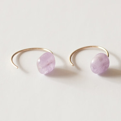 14KGF耳環：薰衣草紫水晶 第6張的照片