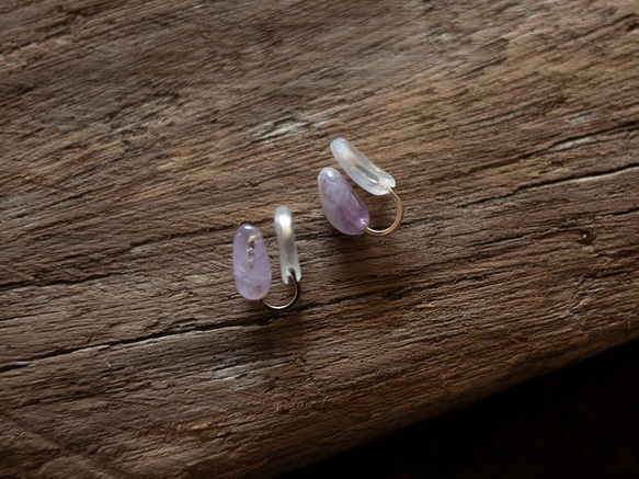 14KGF耳環：薰衣草紫水晶 第2張的照片