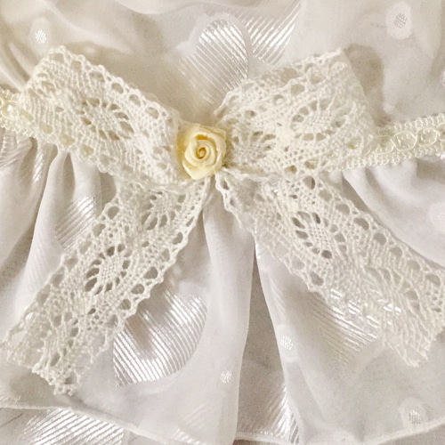 ハンドメイド犬服 ハートモチーフのお袖レースキャミワンピ 色違い8色