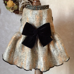 犬服 ウール混ニットのワンピース（2色のみ） 1枚目の画像