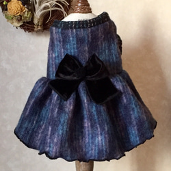 犬服 ウール混ニットのワンピース（2色のみ） 3枚目の画像