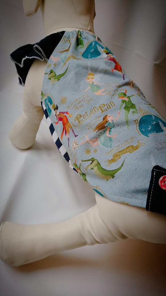メルヘン・ピーター(水色) 袖フリフリのワンコ服 4枚目の画像