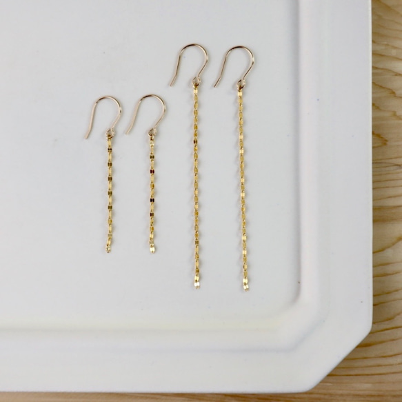 長さが選べる〉｛ピアス｝14kgf/PETAL chain earrings ピアス