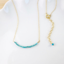 14kgf/petit line necklace ターコイズ〔12月誕生石〕 3枚目の画像