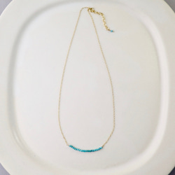 14kgf/petit line necklace ターコイズ〔12月誕生石〕 4枚目の画像