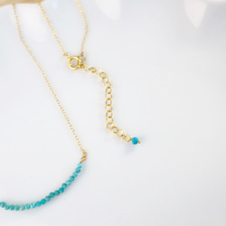 14kgf/petit line necklace ターコイズ〔12月誕生石〕 5枚目の画像