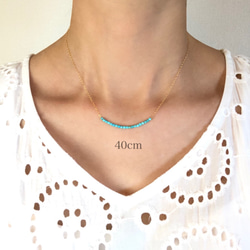 14kgf/petit line necklace ターコイズ〔12月誕生石〕 6枚目の画像