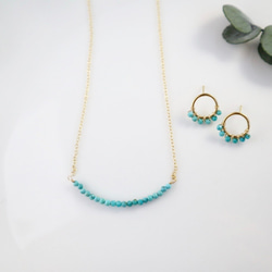 14kgf/petit line necklace ターコイズ〔12月誕生石〕 10枚目の画像