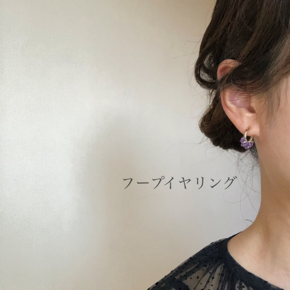 ｛ピアス/イヤリング｝14kgf/petit berries hoops ホワイトコーラル 12枚目の画像