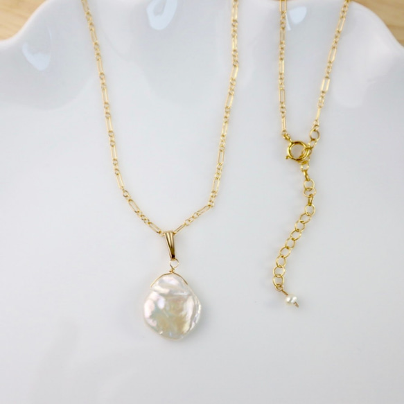 14kgf/Petal pearl long necklace ケシパール 2枚目の画像