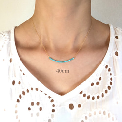 14kgf/petit line necklace ピンクトルマリン〔10月誕生石〕 7枚目の画像