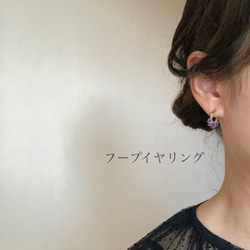 ｛ピアス/イヤリング｝14kgf/petit berries hoops ルビー〔7月誕生石〕 10枚目の画像