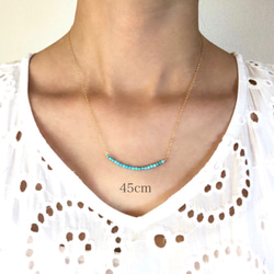 14kgf/petit line necklace レッドコーラル 7枚目の画像