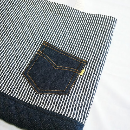 入園・入学】レッスンバッグと上履き入れ ヒッコリーストライプ＋