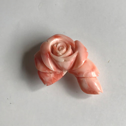 珊瑚帯留め1万円均一セール☆ばら彫刻『薔薇の扇』 5枚目の画像