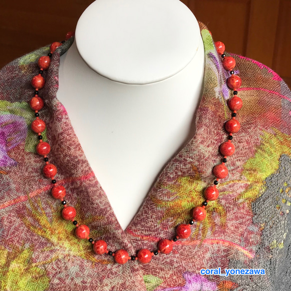 セット　保証書付　赤珊瑚　10ミリ　ネックレス　イヤリング　イソバナサンゴ　高知 赤い珊瑚のオリジナルネックレス＊イソバナサンゴ約10ミリ・赤