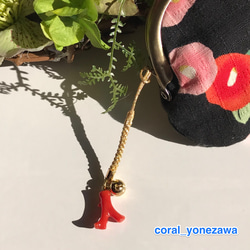 2021年新春招福　赤珊瑚根付『金色の紐』花香店⑥ 2枚目の画像
