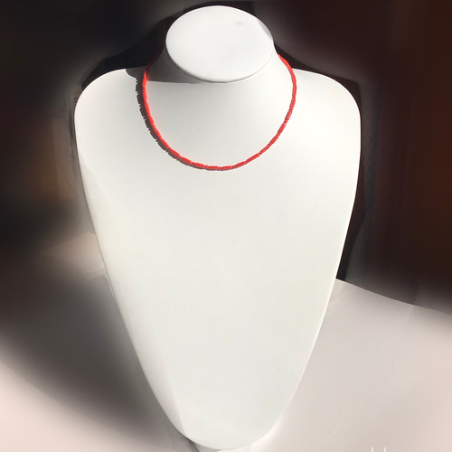 【けても❣️】本珊瑚　赤玉　ネックレス 珊瑚ネックレス synthetic 8.0ミリ玉42センチ 血赤さんご