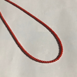 赤珊瑚シンプルな小玉ネックレス・留め金シルバー製アジャスター付きR30221 7枚目の画像