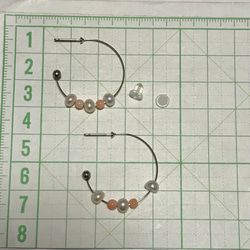 新作ピアス　ピンク珊瑚・淡水パール・真鍮・ポストチタン　R30314 10枚目の画像