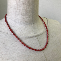 土佐の珊瑚・デザインネックレス　透明感のある濃い赤　天然の白いフ有り　R31210 5枚目の画像