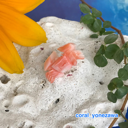 珊瑚彫刻カニのタイタック・父の日のプレゼントに！ 1枚目の画像